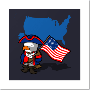 Proud American 4th Of July Cute Patriotic American Eagle Independence Day Posters and Art